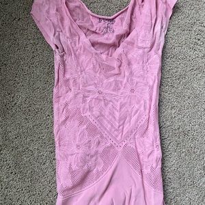 Free people stretchy pink tee